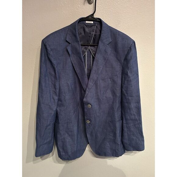 Peter Millar Mens XL Linen Silk Blazer Blue - Picture 1 of 10